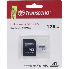 Карта памяти  microSDXC 128Gb Transcend +adapter ts128gusd300s-a