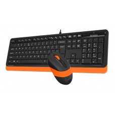 Клавиатура + мышь A-4 Fstyler черный-оранж проводная