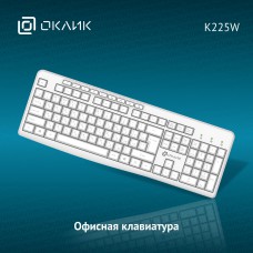 Клавиатура Oklick K225W белый USB Б/провод. Multimedia